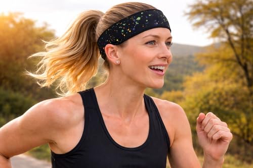 Image of Halo Headband Halo II, 2 inch Wide Sweatband Pullover Running Headband for Men and Women, No Slip with Moisture Wicking Dryline Fabric and Sweat Channeling Technology