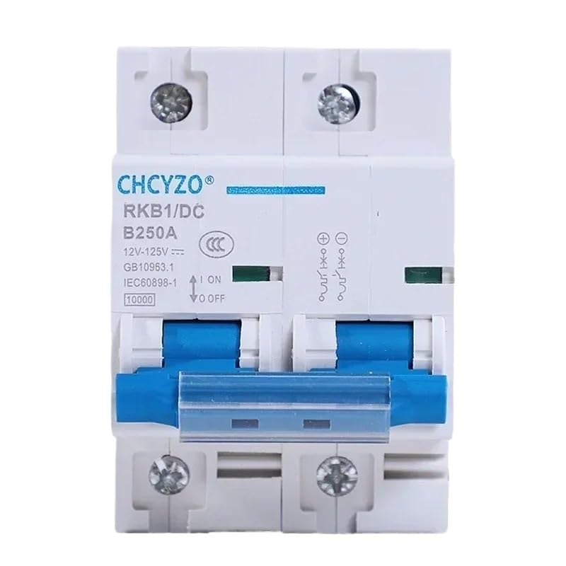 Interruptor Diferencial Salvavidas， Disyuntor CC 2p 12-125 V 1P Miniatura Automático Protector Vehículo Eléctrico 80A/100A/125A/200A/250A Protección De Batería(2P,200A)