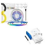 FCOB SP630E Bluetooth LED Controller 12-in-1 Smart Controller for All PWM & SPI LED Strips and 5V WS2812B Individual Addressable RGB IC LED Strip 160LEDs/m High Density 5mm COB Uniform Lights