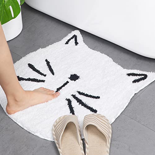 Tapis de bain gris chat 60x60 cm non absorbant tapis douche - 6