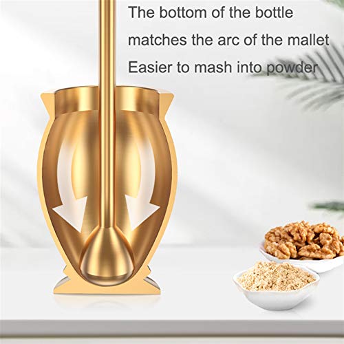 Kitchen Mortar And Pestle With Lid, Solid Copper, Spice Herb Grinder Pill Crusher Set, Large Capacity And Multi-Function Garlic Grinder (Size : A) #TOP3