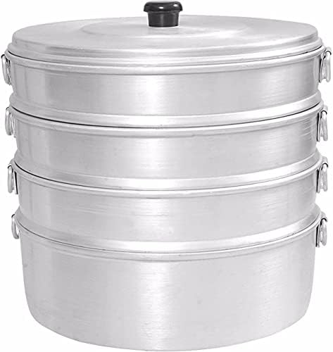 Radhna Indian Traditional Indian Aluminium Momos Steamer 8" With 4 Tier Water Capacity 2.3 Liters