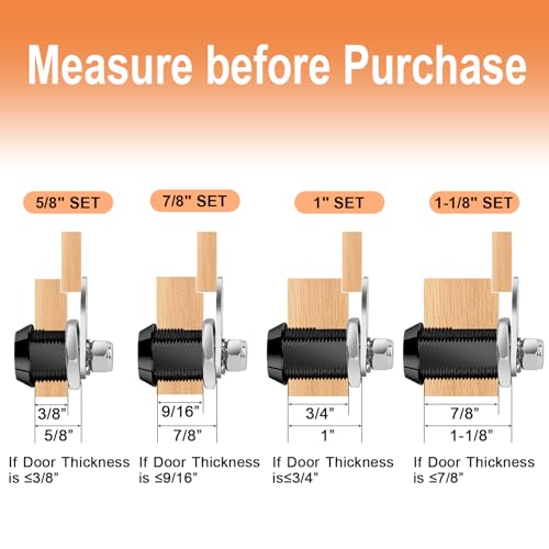 Image of RV Storage Door Lock Cams Lock with Key, 8pcs 1 Inch RV Compartment Locks keyed Alike for Toolbox, Camper, Trailer, Vending Machine Replacement Set with 16 Keys(8, Black 1 Inch)