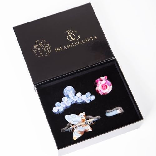 4-piece Gift Box/Set of Acetate Hair Claws/Clips for Women and Girls, Multicolor, Hair Accessories