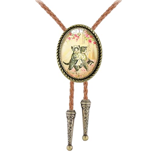 Image of Jeilwiy Bolo Tie for Men Western Cowboy Gothic Bolo Tie Necklace Halloween