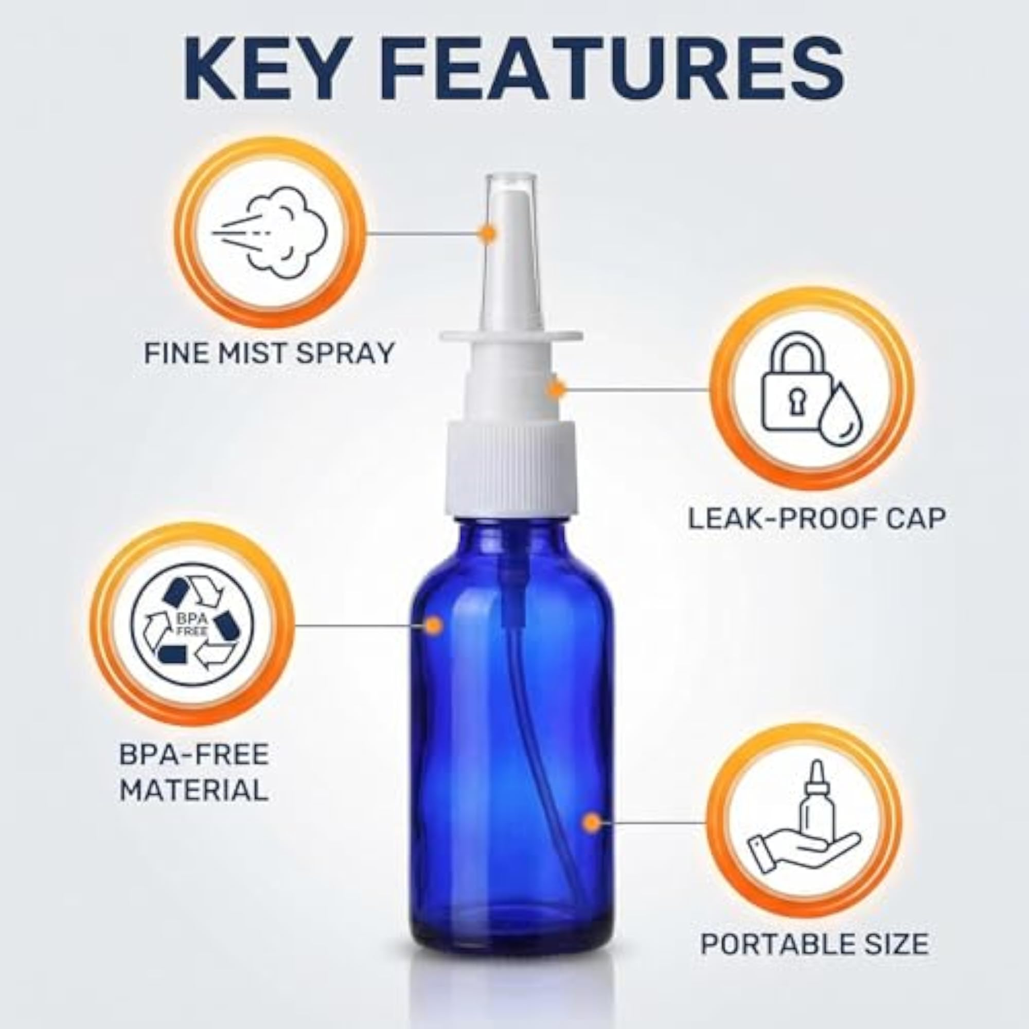 10Ml Glass Nasal Spray Bottles, 6Pcs