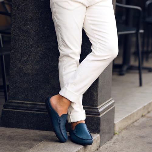 Image of Go Tour Mens Mules Clog Slippers Breathable Punching Leather Slip on Shoes Casual Loafers