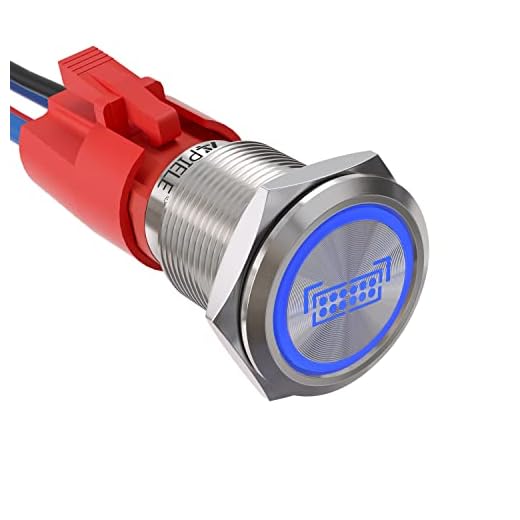 APIELE Led Light Bar Push Button Switch ON Off SPST Stainless Steel 10A 12V 24VDC Pre-Wired 19MM 0.74