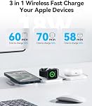 3 in 1 Charging Station for Apple Multiple Devices, Foldable Magnetic Fast Wireless Charger Dock, Travel Charging Pad for iPhone 17 16 15 14 13 Pro Max Plus Apple Watch Series & AirPods 4/3/2/Pro
