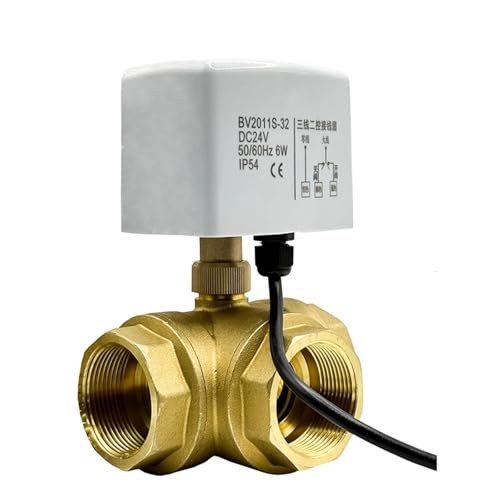 Válvula de bola motorizada DN50 de latón de 3 vías tipo L 24VDC 6