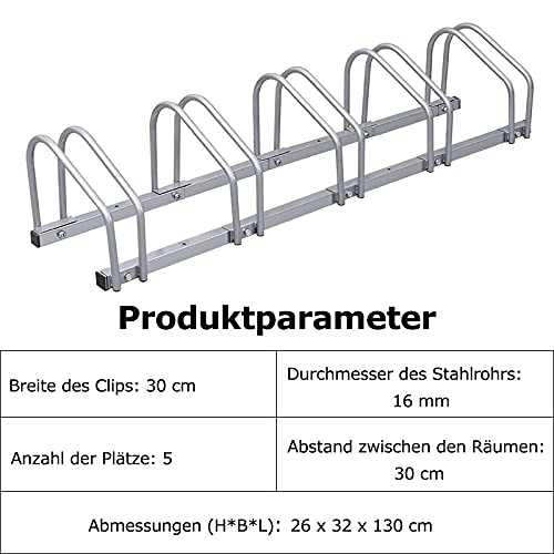 Râtelier Vélo Randaco Pour 5 Vélos - Gain De Place Solide Pour Garage Ou Extérieur