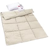 ZPECC Toddler Down Alternative Comforter, 39x47 Hypoallergenic Baby Blanket Quilt, Soft Breathable Lightweight All Season Kids Duvet Insert for Crib Stroller Cot Daycare, Cream Stripe