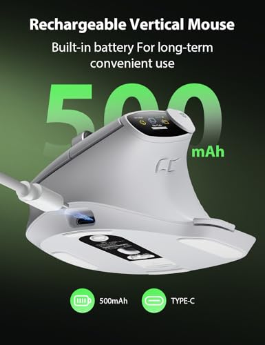 Transformers Vertical Ergonomic Mouse with LED Screen & Knob Control White - image 8