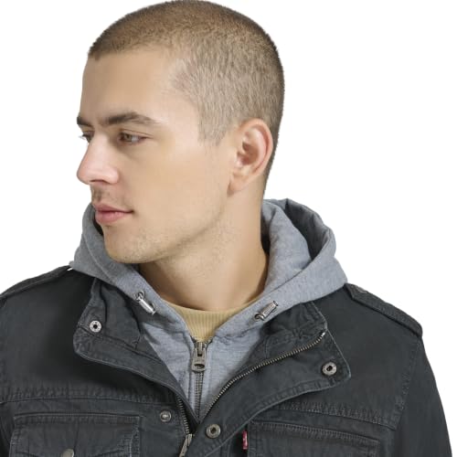 Image of Levi's Men's Washed Cotton Hooded Military Jacket (Regular & Big & Tall Sizes)
