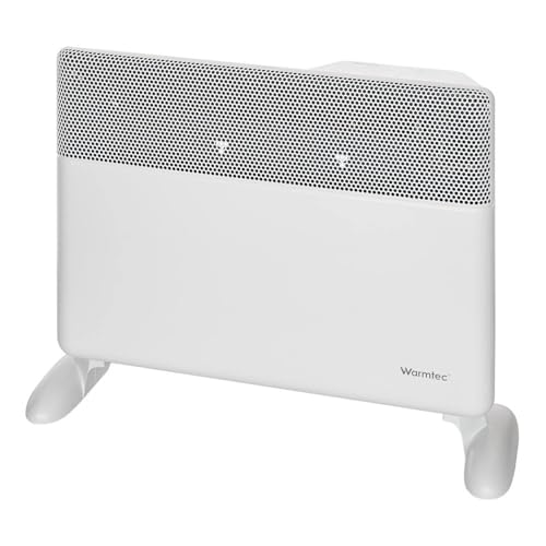 WARMTEC Radiador Eléctrico Inverter 1500W - Convector Bajo Consumo WiFi - Calefactor de Pared y Portátil - Termostato, Temporizador, clase de protección IP24 - Blanco