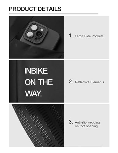 INBIKE Padded Cycling Bibs Women Bike Shorts with Pocket Biking Bibs for Spinning Road Bike MTB Black Small - Thumbnail 4