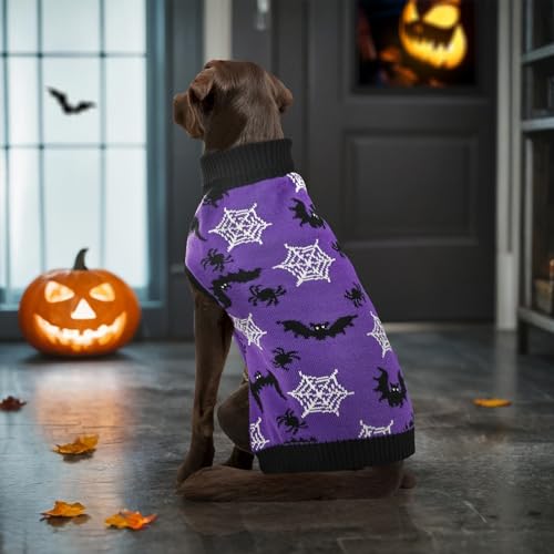 Pull chaud pour chien motif Halloween araignée tricot isolant - 8