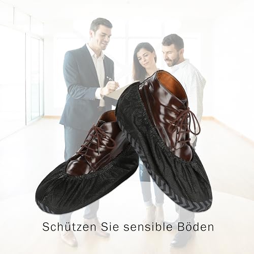 Vaily Schuhüberzieher Schwarz - 100 Stück (50 Paar) Strapazierfähige und Rutschfeste Überschuhe