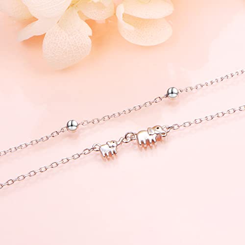 Image of S925 Sterling Silver Anklet for Women Adjustable Plus Foot Ankle Bracelet