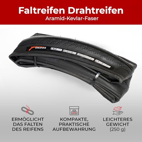 Rennrad Reifen 28 Zoll (28-622) Fincci Faltreifen 700c x 28c