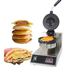 Electric UFO Burger Maker, Commercial Hamburger Press with Dual-Sided Heating, Non-stick Panini Press, 50-300C Temp Control, For Ice Cream Waffle Maker