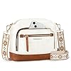 RAINSMORE Crossbody Bag for Women, Pu leather Cross body Bag Mini Shoulder Satchel bag Casual hangbag for Travel Shopping Date Daily Use