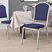 Flash Furniture 4 Pack HERCULES Series Crown Back Stacking Banquet Chair in Navy Fabric - Silver Frame
