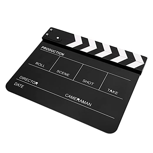 Filmklippt rekvisita, regissör Scen Clapperboard Vattentät Hållbar lätt vikt för bakgrund för reklam för dekoration(Svart och vit tavla PAV1BBWE3)