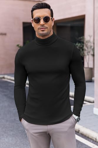Ekouaer Men's Turtleneck Long Sleeve Turtle Neck Shirts Basic Lightweight Undershirt Thermal Pullover Sweater S-XXL2