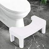 Resze Squatty Potty for Adults, 6.7' Toilet Stool, Non-Slip Bathroom Stool, Toilet Stool Squat Adult, Poop Stool for Bathroom,Portable Foot Rest for Travel, Adults, Seniors, Kids, Lightweight, White