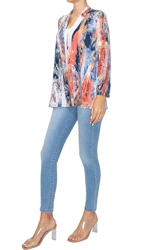 SEA & ANCHOR Made in USA Women's Stretchy Wrinkle Resistant 3/4 Sleeve Cardigan Jacket Missy Plus Size 90343