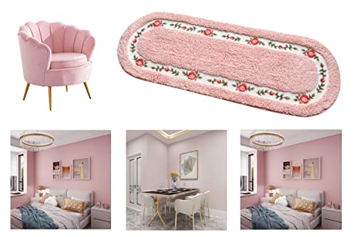 Beautiful Rose Flower Area Rugs For Living Room Bedroom Super Soft Bathroom Rugs Non Slip Door Mat Kitchen Mat 17.71X49.21 Inch #TOP5