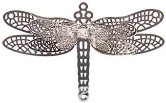 longsheng 10pcs Silver Dragonfly Hanging Suncatcher DIY Metal Parts Hand-Crafts