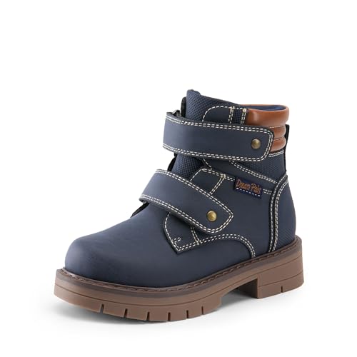 DREAM PAIRS Kids Ankle Boots Boys Girls Fashion Booties with Hook and Loop (Toddler/Little Kid) 10 Toddler Navy