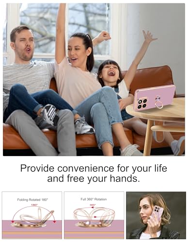 Jusy for Honor X6c Case, with 360° Rotating Ring Magnetic Stand, Luxurious Gloss Finish and Electroplating Shockproof Protective Phone Cover Case, Purple