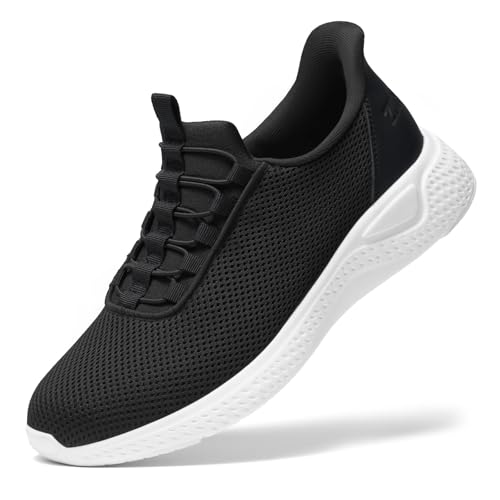 ZURIN Mens Slip On Walking Sneakers with Arch Support,Lightweight Breathable Non Slip Tennis Running Shoes for Athletic Workout Gym Work