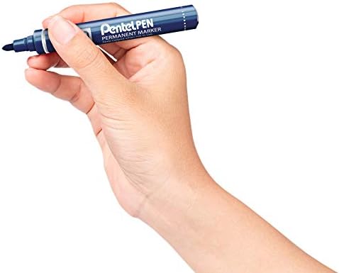 Pentel N50 Permanent Marker Bullet Tip 1.5-2mm Line Blue Ref N50-C [Pack of 12]