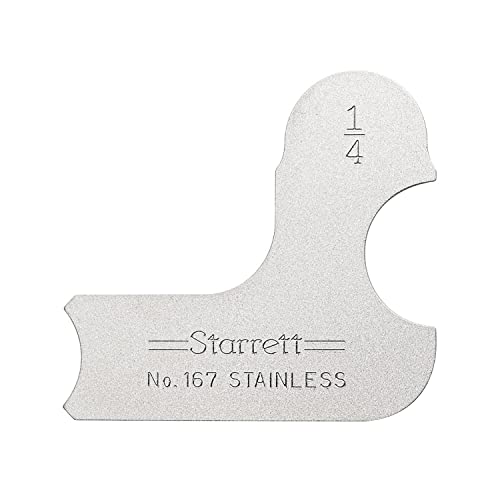 Starrett Individual Radius Gage for Both Convex and Concave Radii - Ideal for Carpenters and Constructions - Stainless Steel, 1/4