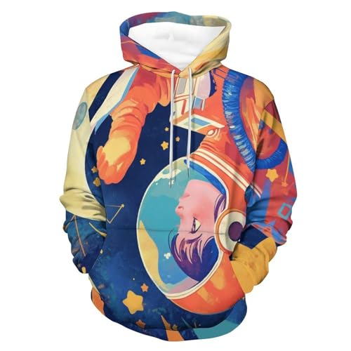 Sweat à Capuche Garçon Cosmonaute étoilé : Le Cadeau Parfait pour les Fans d'Espace Taille S
