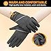 Tiny Chou Winter Gloves for Women Men - Warm, Touchscreen, Non-Slip Thermal for Cold Weather - Running, Cycling, Driving, Hiking - Windproof Lightweight Bike Gloves, Grey - Medium
