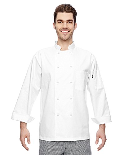 Dickies Men's Big and Tall Francesco Classic Chef Coat, White, 4X-Large