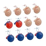 KIXZSAZ Handperkussionsinstrument Set, 12 teilig, Klappbrett Holzkastagnetten für Kinder, Lern und Spielunterricht, DIY Holzperkussionsinstrument, Fingerkastagnetten aus Holz.