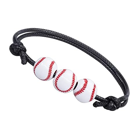 ABinCHAOBang Sports Bracelets Acrylic Basketball Baseball Bracelet Adjustable Tennis Rugby Bracelet for Boys Men Birthday Party Favors Gift Cover