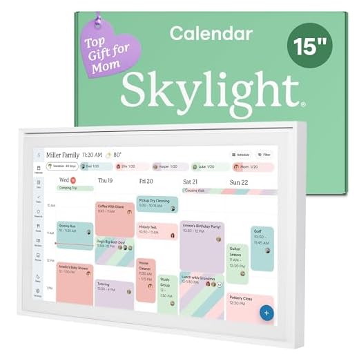 Skylight Calendar: 15 inch Digital Calendar & Chore Chart, Smart Touchscreen Interactive Display for Family Schedules - Wall Mount Included