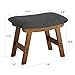 Foot Stool,Ottoman Foot Rest,Bamboo Foot Stool Under Desk,Small Stool for Living Room, Bedroom and Kitchen (Brown Legs - Gray Stool Surface)
