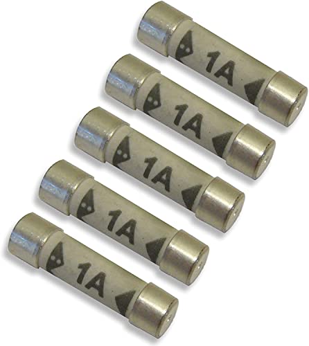 UKCable-Ties 5 Pcs. of 1A/FUDP-1 with 240V Domestic Fuse Household Mains Plug Top Fuse Electric Cartridge Fuses CE Certified to BS1352 BIG SIZE FUSE 25MM LONG