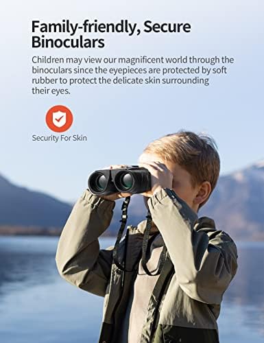 Amazon Brand - Eono 12x25 Compact Binoculars, High-Powered Folding Binoculars, Portable Binoculars with FMC Lens for Bird Watching, Travel, Sports, Concerts, and Theater
