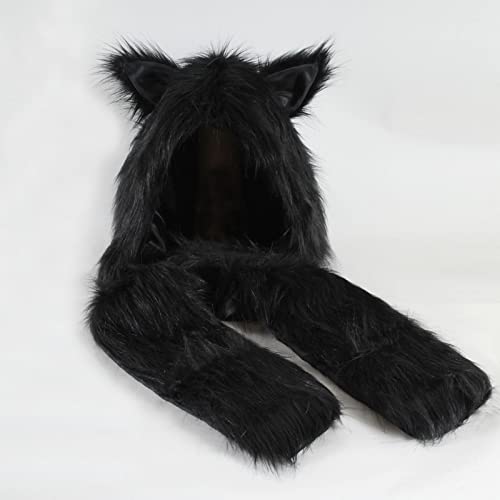 Miashui Fleece Scarf Bulk Women's Multipurpose Winter Warm Faux Plush Animal Hat Scarf Mitten Scarf Compatible With Machine #TOP2