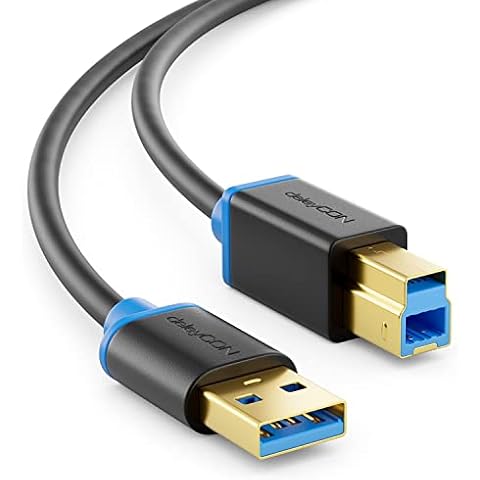 deleyCON 3,0m USB 3.0 Super Speed Kabel USB A-Stecker zu USB B-Stecker Datenkabel Cover