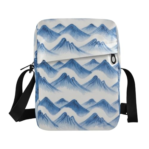 mens messenger bag crossbody crossbody bag Women's Purses Adjustable Strap for School School- Chinese Mountain Blue Porcelain